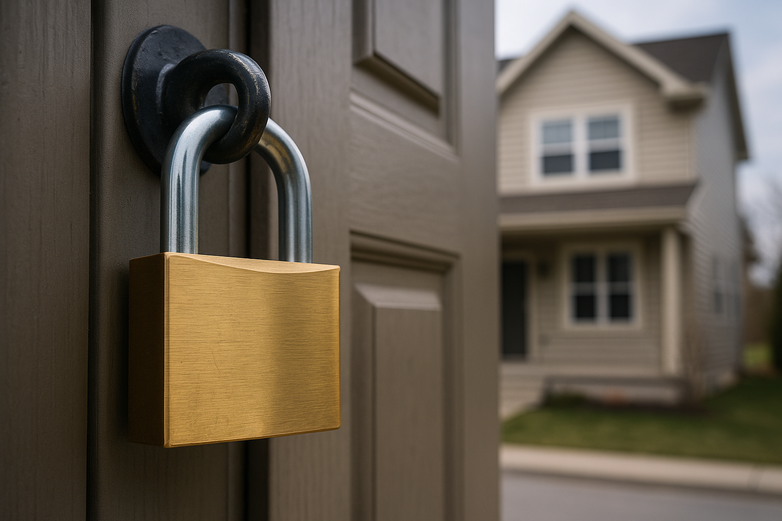 cadenas sur une porte d'une maison représente Insaisissabilité des biens